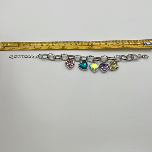Candy Heart Charmer -Multi Color Hearts Charm Bracelet / Anklet - Picture 4 of 5